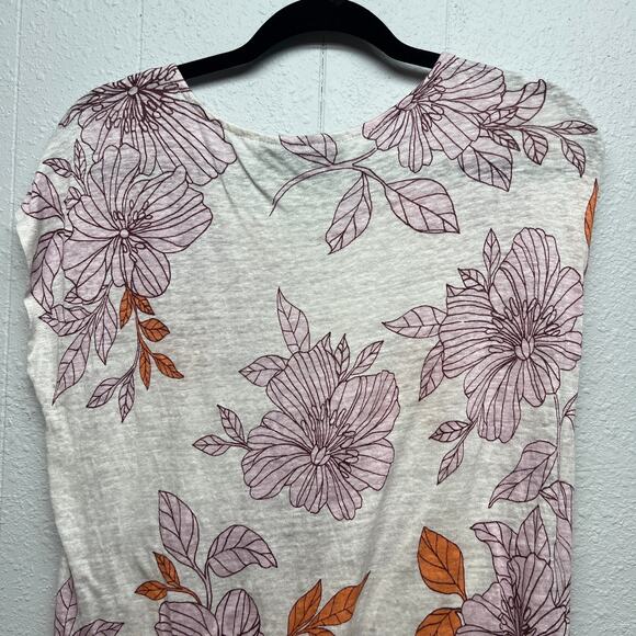 Rachel Roy 100% Linen Floral Nautical Beach Minimalist Coastal Womens Top Large - Picture 6 of 11